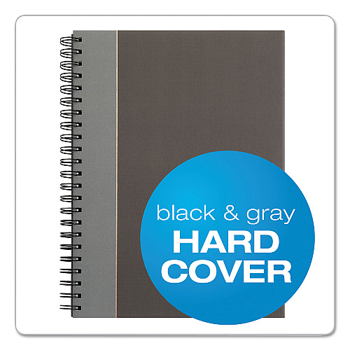 TOPS Royale Wirebound Business Notebooks, 1-Subject, Medium/College Rule, Black/Gray Cover, (96) 11.75 x 8.25 Sheets (25332)