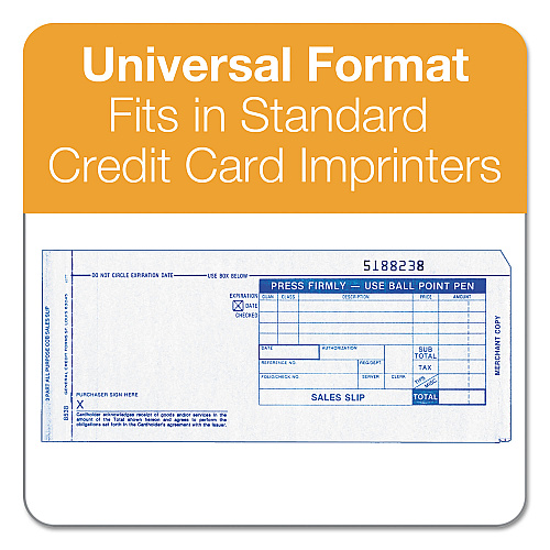 TOPS Credit Card Sales Slip, Three-Part Carbonless, 7.78 x 3.25, 100 Forms Total (38538)