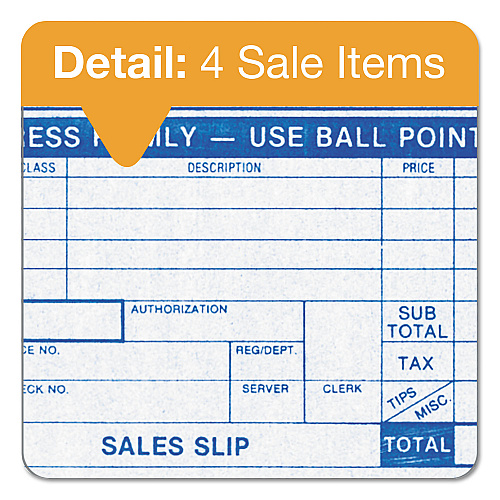 TOPS Credit Card Sales Slip, Three-Part Carbonless, 7.78 x 3.25, 100 Forms Total (38538)