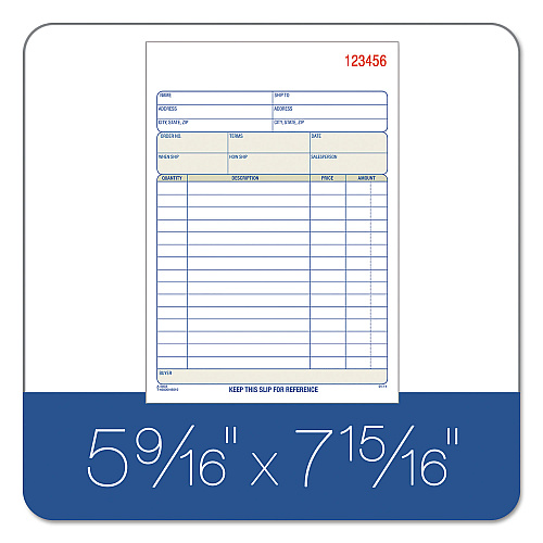 TOPS Sales Order Book, Two-Part Carbonless, 7.94 x 5.56, 50 Forms Total (46500)