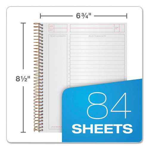 TOPS JEN Action Planner, 1 Subject, Narrow Rule, Black Cover, 8.5 x 6.