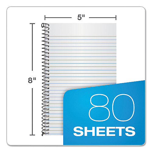 TOPS Second Nature Single Subject Wirebound Notebooks, Narrow Rule, Green Cover, (80) 8 x 5 Sheets (74108)