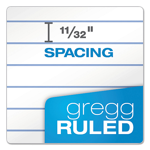 TOPS Second Nature Recycled Notepads, Gregg Rule, Randomly Assorted Cover Colors, 70 White 4 x 8 Sheets (74130)