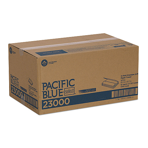 Pacific Blue&trade; Select C-Fold Paper Towels, 2-Ply, White, 1440 Towels (23000)