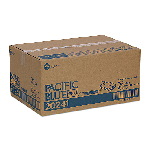 Pacific Blue&trade; Select C-Fold Paper Towels, 1-Ply, White, 2400 Towels (20241)