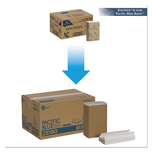 Pacific Blue&trade; Basic C-Fold Paper Towels, 1-Ply, White, 2400 Towels (25190)
