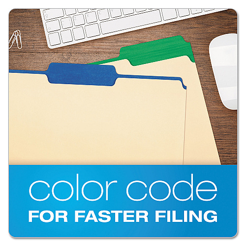 Pendaflex Color Tab File Folders, 1/3-Cut Tabs: Assorted, Letter Size, 0.75" Expansion, Manila, 50/Box (84101)