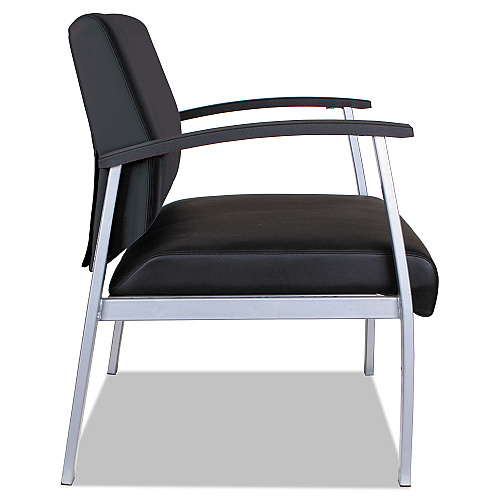 Alera metaLounge Series Bariatric Guest Chair, 30.51" x 26.96" x 33.46", Black Seat, Black Back, Silver Base (ALEML2219)