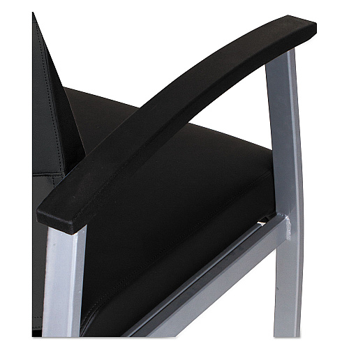 Alera metaLounge Series Bariatric Guest Chair, 30.51" x 26.96" x 33.46", Black Seat, Black Back, Silver Base (ALEML2219)