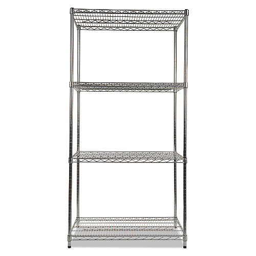 Alera NSF Certified Industrial Four-Shelf Wire Shelving Kit, 36w x 24d x 72h, Silver (ALESW503624SR)