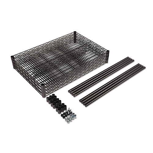 Alera NSF Certified Industrial Four-Shelf Wire Shelving Kit, 36w x 18d x 72h, Black (ALESW503618BL)