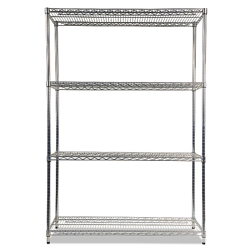 Alera NSF Certified Industrial Four-Shelf Wire Shelving Kit, 48w x 18d x 72h, Silver (ALESW504818SR)