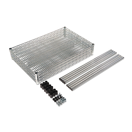 Alera NSF Certified Industrial Four-Shelf Wire Shelving Kit, 36w x 18d x 72h, Silver (ALESW503618SR)