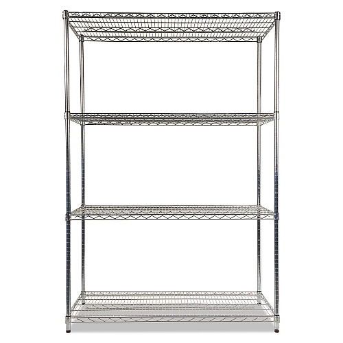 Alera NSF Certified Industrial Four-Shelf Wire Shelving Kit, 48w x 24d x 72h, Silver (ALESW504824SR)