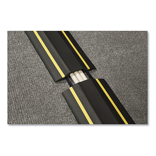 D-Line Medium-Duty Floor Cable Cover, 3.25" Wide x 30 ft Long, Black (FC83H9M)