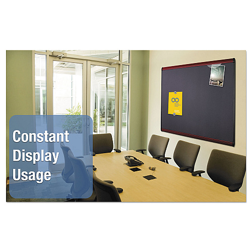 Quartet Prestige Plus Magnetic Fabric Bulletin Boards, 48 x 36, Gray Surface, Mahogany Fiberboard/Plastic Frame (MB544M)