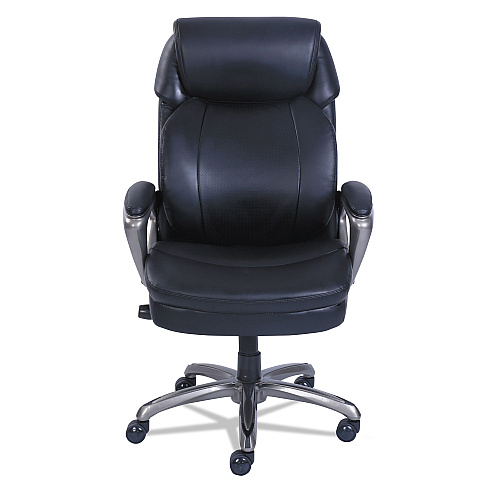 SertaPedic Cosset High-Back Executive Chair, Supports Up to 275 lb, 18.75" to 21.75" Seat Height, Black Seat/Back, Slate Base (48965)