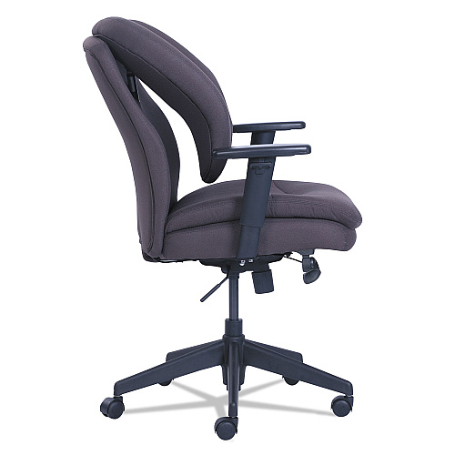 SertaPedic Cosset Ergonomic Task Chair, Supports Up to 275 lb, 19.5" to 22.5" Seat Height, Gray Seat/Back, Black Base (48967B)