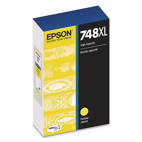 Epson T748XL420 (748XL) DURABrite Pro High-Yield Ink, 4000 Page-Yield, Yellow