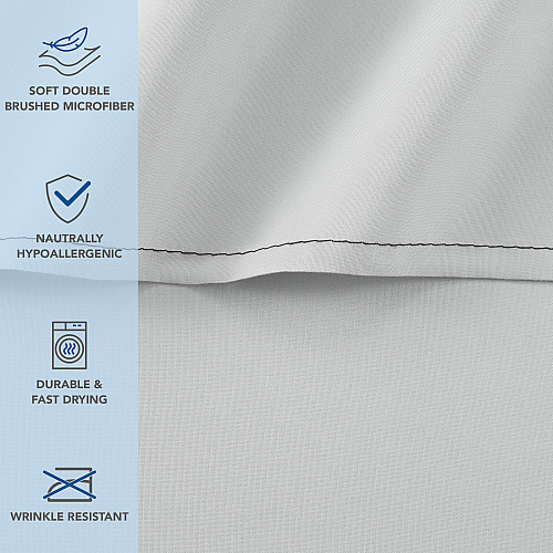 Host & Home Microfiber Flat Sheets Twin - Gray W/ Black Hem - Case Of 24 (MFS-66104-GY)