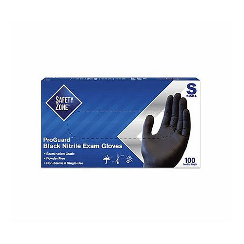 Safety Zone Nitrile Powder Free 3.5 Mil Exam Gloves Black Sm, Case Of 1000 (GNPR-SM-BK)