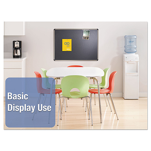 Quartet Prestige Euro-Style Embossed Foam Bulletin Board, 48 x 34.44, Black Surface, Euro Titanium Aluminum Frame (B364T)