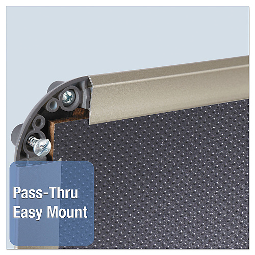 Quartet Prestige Euro-Style Embossed Foam Bulletin Board, 48 x 34.44, Black Surface, Euro Titanium Aluminum Frame (B364T)