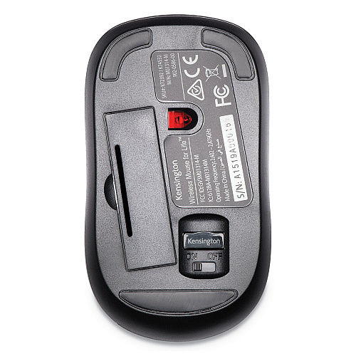 Kensington Wireless Mouse for Life, 2.4 GHz Frequency/30 ft Wireless Range, Left/Right Hand Use, Black (72392)