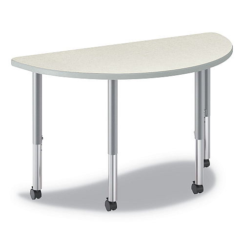 HON Build Half Round Shape Table Top, 60w x 30d, Silver Mesh (SH3060ENB9K)