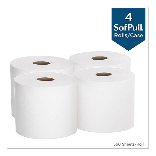 Georgia Pacific Professional SofPull Perforated Paper Towel, 1-Ply, 7.8 x 15, White, 560/Roll, 4 Rolls/Carton (28143)