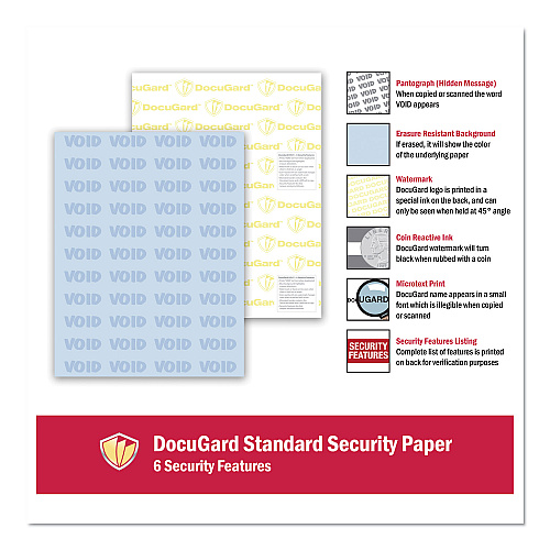 DocuGard Medical Security Papers, 24 lb Bond Weight, 8.5 x 11, Blue, 500/Ream (04541)