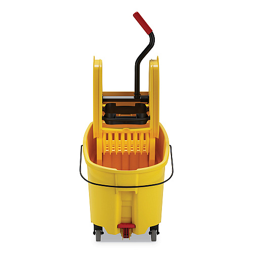 Rubbermaid Commercial WaveBrake 2.0 Bucket/Wringer Combos, Down-Press, 44 qt, Plastic, Yellow (FG757688YEL)