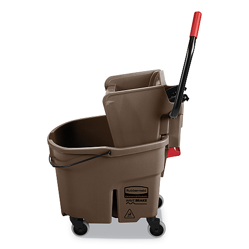 Rubbermaid Commercial WaveBrake 2.0 Bucket/Wringer Combos, Side-Press, 35 qt, Plastic, Brown (FG758088BRN)