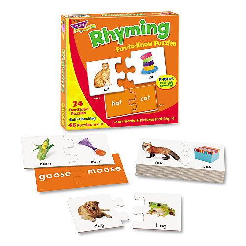 TREND Fun to Know Puzzles, Ages 3 and Up, (24) 2-Sided Puzzles (T36009)