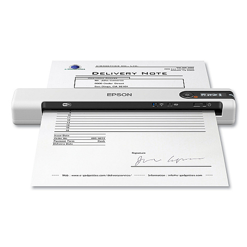Epson DS-80W Wireless Portable Document Scanner, 600 dpi Optical Resolution, 1-Sheet Auto Document Feeder (B11B253202)