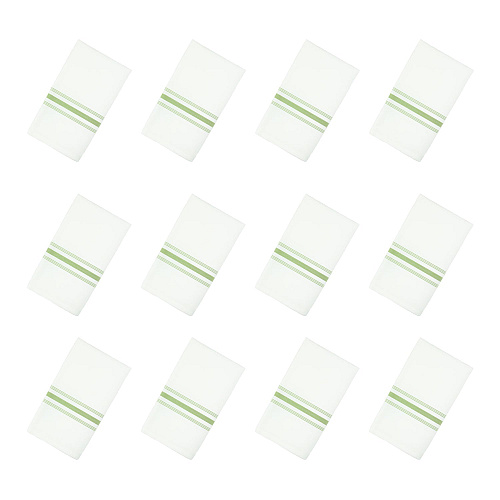 Mariposa Bistro Napkin 18x22 Green Stripe - Case Of 120 (BISTRO-GRN-CS)