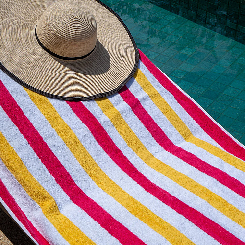 Cabo Cabana Beach Towel 30x70 Red/yellow - Pack Of 4 (CABOCABANA-RD/YL)