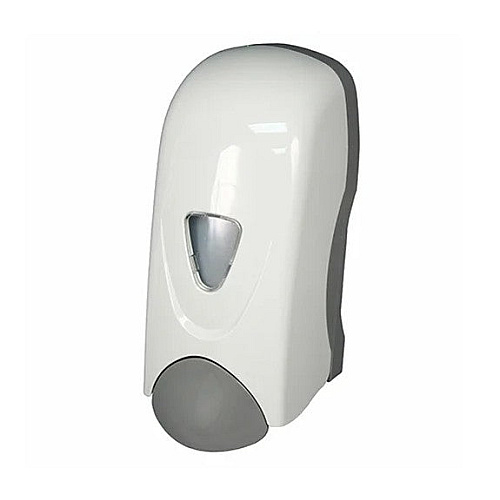Lotion Soap Dispenser With Refillable Bottle, 1000ml Capacity, Push Bar Design, Durable Abs Plastic, White & Gray, Case Of 12 (9390)