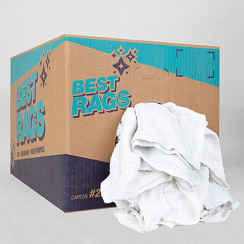 W69 Bar Mop Terry Wipers White - 25lb Box (N-W69-25)