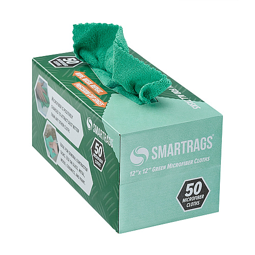 Smart Rags Microfiber Cloths 12x12 Green, Case Of 400 (M950G)
