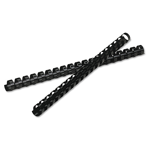 Fellowes Plastic Comb Bindings, 5/8" Diameter, 120 Sheet Capacity, Black, 25/Pack (52324)