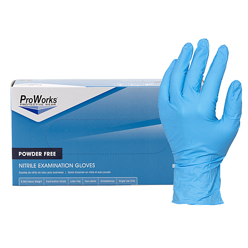 Safety Zone Nitrile Powder Free 7 Mil Exam Gloves - Blue, Med - Box Of 100 (GL-NB107FM)
