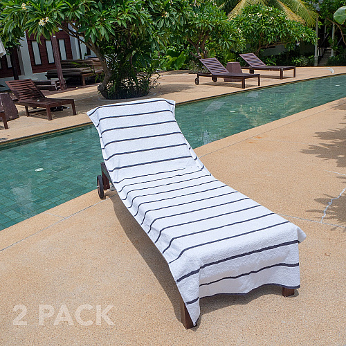Las Rayas Chaise Cover 30x85 Dark Grey - Pack Of 2 (CC-HS3085DG-2PK)
