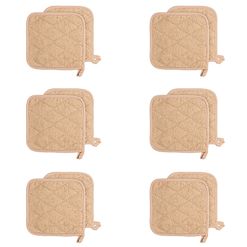 Cooks Linen Pot Holder 7x7 Tan - Case Of 144 (POT-TAN-CS)