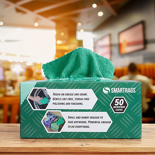 Smart Rags Microfiber Cloths 12x12 Green, Case Of 400 (M950G)
