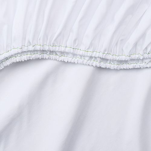 Host & Home Microfiber Fitted Sheets King - White W/ Green Hem - Case Of 24 (MFS-788012)