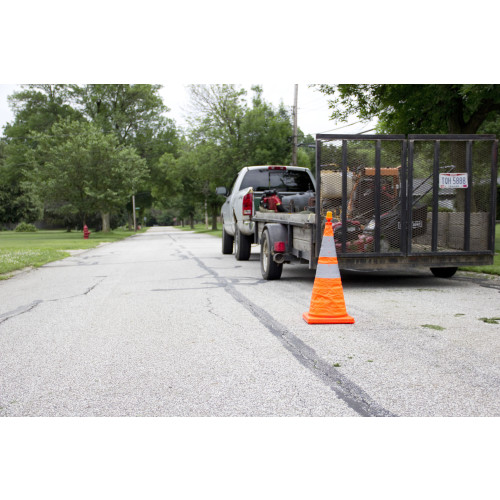 Collapsible Safety Cone, Orange W/reflective Collars, 28" High - 1 Each (TCF28DW-REF-46)