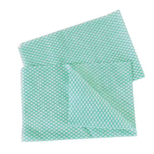 Saniworks Choice Counter Towels, Poly/rayon, Green/white, 13x20, 1/4 Fold - Case Of 150 (N-F110QCG2)