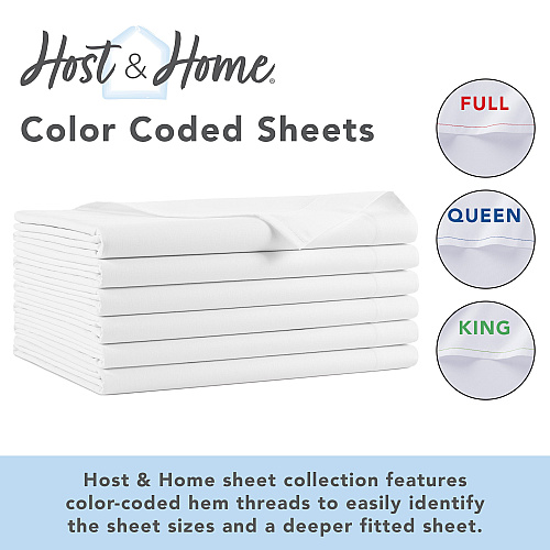 T200 Flat Bed Sheets White Full - Case Of 24 (T200-81115)