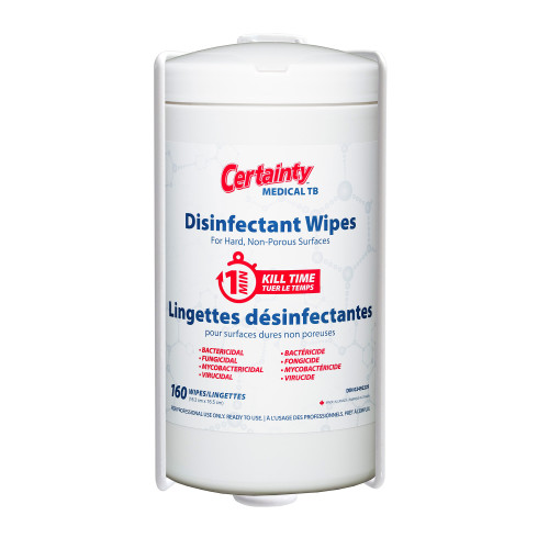 Certainty Medical Tb Disinfectant Wipes Canister, 6.4”x6.5”, 160 Wipes/canister - Case Of 6 (96160)